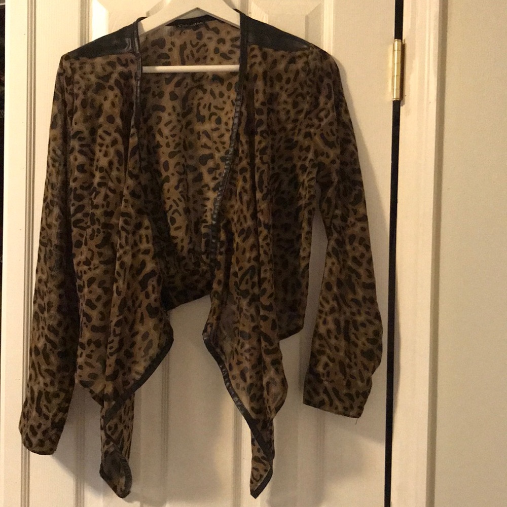 Leopard sheer long sleeve